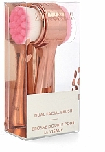 Kup Dwustronna szczoteczka do mycia twarzy, różowa - Zoe Ayla Dual Facial Cleansing Brush Rosegold