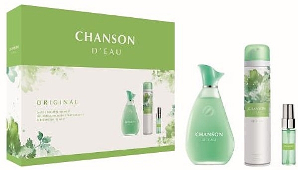 Coty Chanson D'eau Original - Zestaw (edt/100ml + deo/spray/200ml + edt/mini/15ml) — Zdjęcie N1