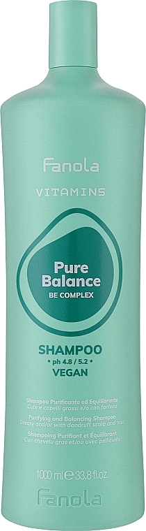 Szampon oczyszczający i balansujący - Fanola Vitamins Pure Balance Shampoo — Zdjęcie N2