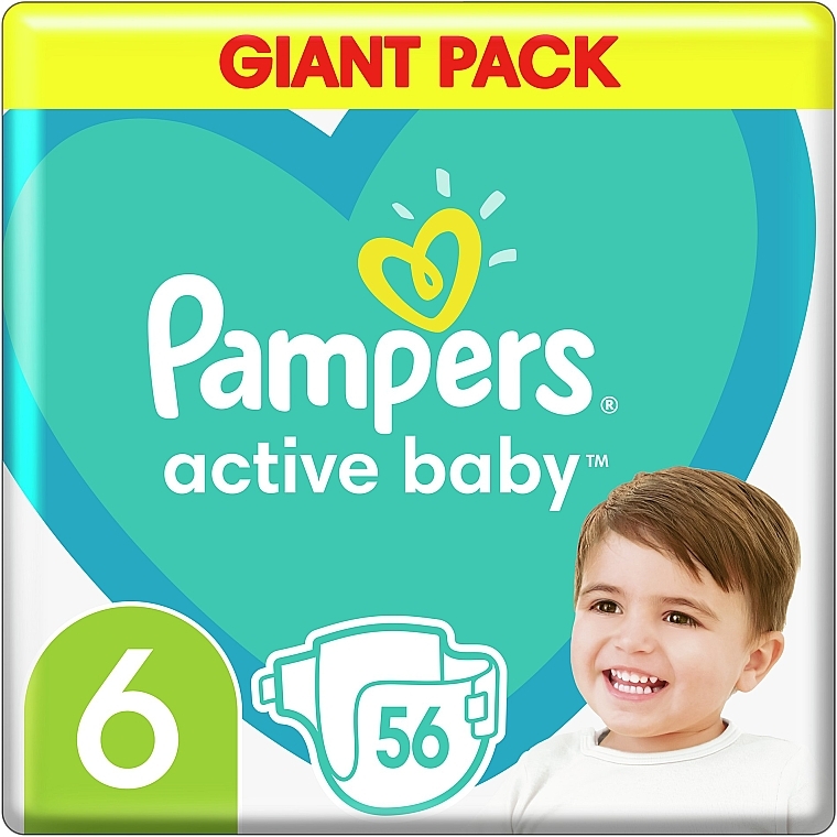 Pieluchy Active Baby 6 (13-18 kg), 56 szt - Pampers — Zdjęcie N1