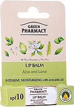 Balsam do ust Aloes i limonka SPF 10 - Green Pharmacy Lip Balm Aloe And Lime — Zdjęcie N2