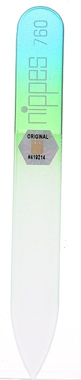 Szklany pilnik do paznokci, 9 cm, zielono-niebieski - Nippes Solingen Glass Nail File — Zdjęcie N1