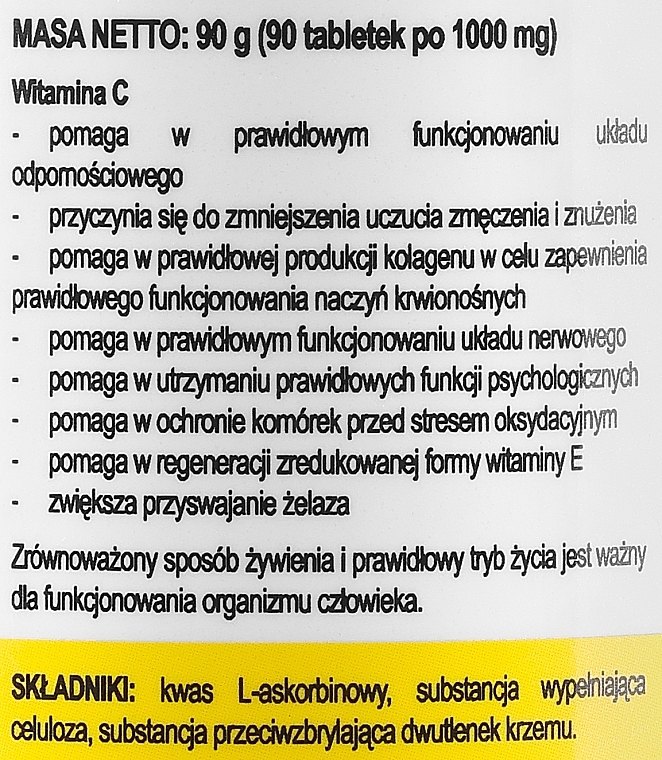 Suplement diety Witamina C, 750 mg - Vita-Lab Vitamin C 750 mg — Zdjęcie N3