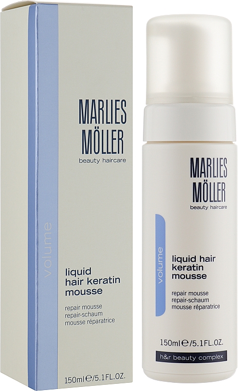 Pianka odbudowująca strukturę włosów Płynna keratyna - Marlies Moller Volume Liquid Hair Keratin Mousse — Zdjęcie N4