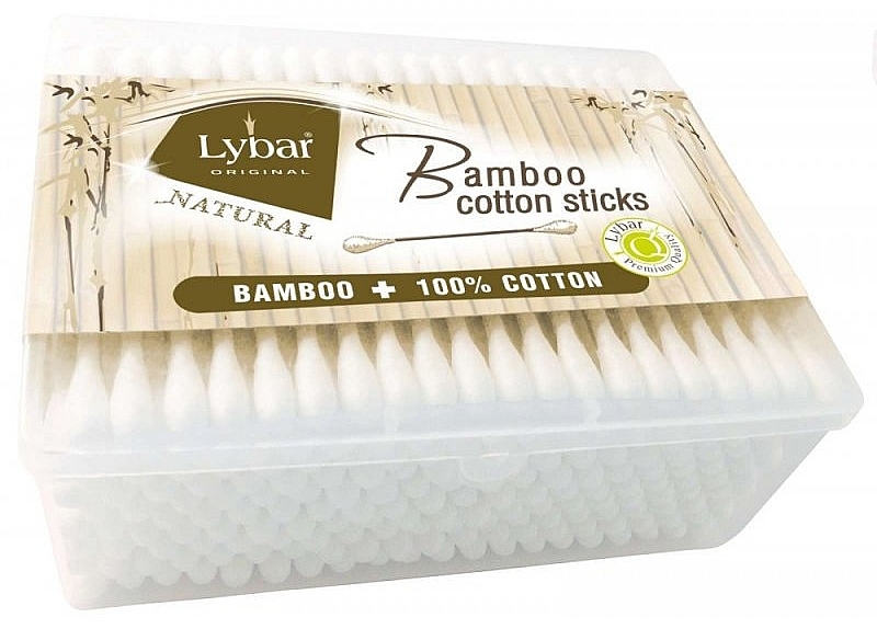 Patyczki kosmetyczne w plastikowym pudełku, 200 szt. - Mattes Lybar Bamboo Cotton Sticks — Zdjęcie N1