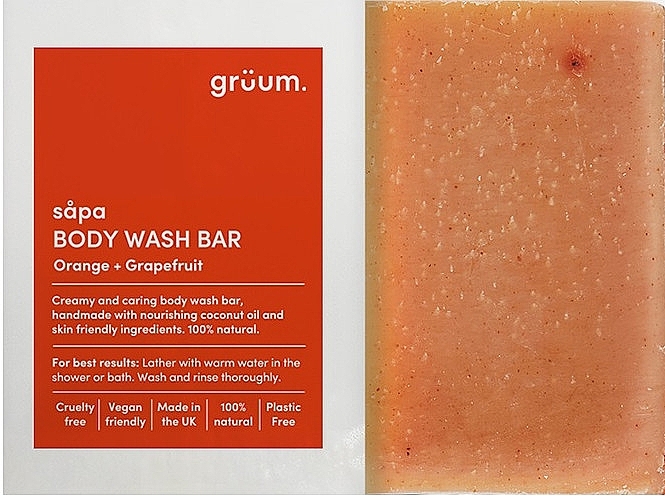 Mydło do ciała z pomarańczą i grejpfrutem - Gruum Sapa Body Bar Orange & Grapefruit — Zdjęcie N1