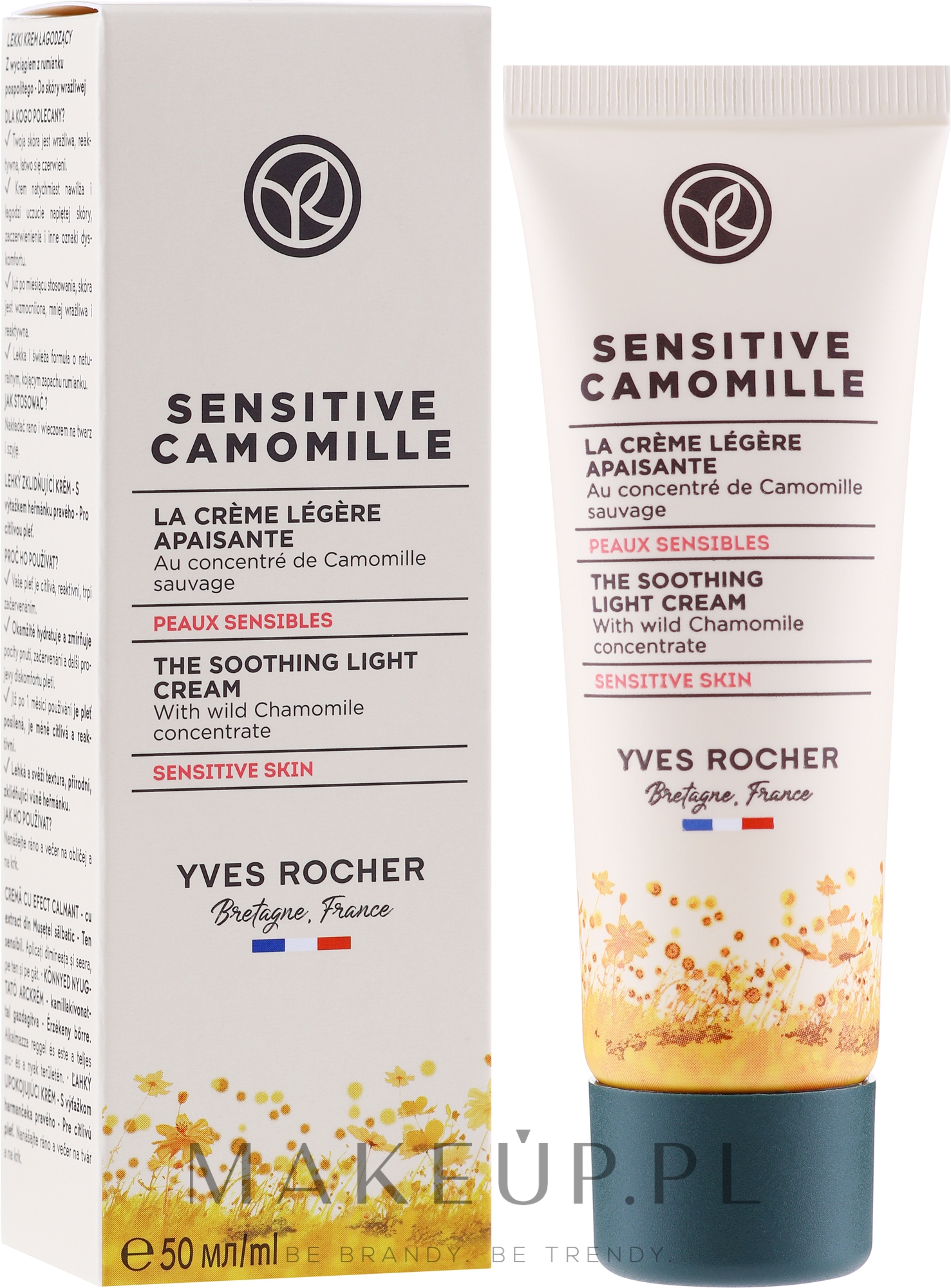 Kojący lekki krem do twarzy - Yves Rocher Sensitive Camomille The Soothing Light Cream — Zdjęcie 50 ml