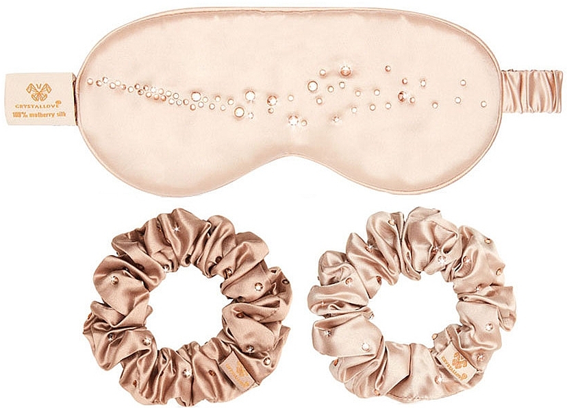 Zestaw - Crystallove Silk Eye Mask & Scrunchies Set — Zdjęcie N2