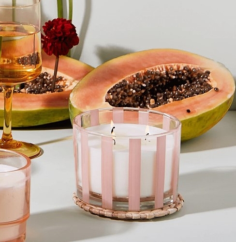 Świeca zapachowa w szkle, 3 knoty - Paddywax Al Fresco Striped Glass Candle Pepper & Plum — Zdjęcie N2