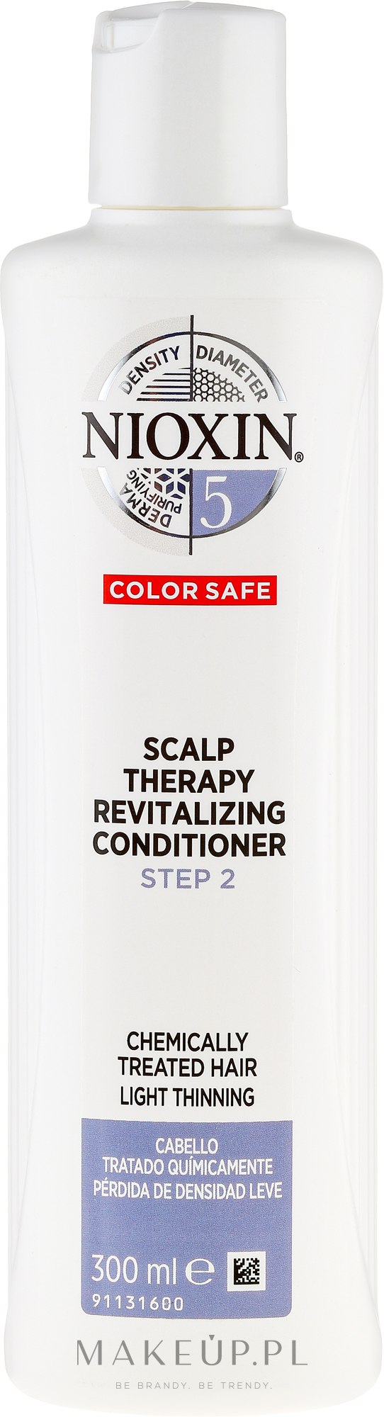 Odżywka do skóry głowy i lekko przerzedzających się włosów po zabiegach chemicznych - Nioxin System 5 Color Safe Scalp Therapy Revitalising Conditioner Step 2 — Zdjęcie 300 ml