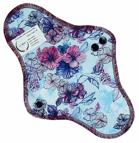 Podpaska wielorazowa, fuksja z kwiatami - Soft Moon Ultra Comfort Maxi — Zdjęcie N1