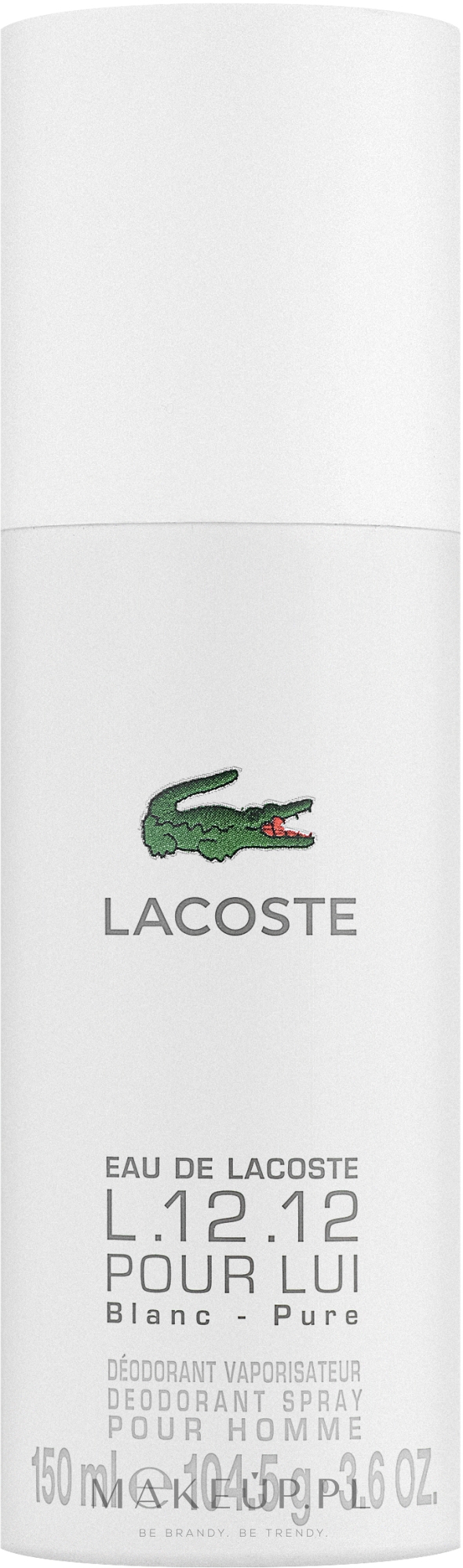 Lacoste Eau De L.12.12 Blanc - Perfumowany dezodorant w sprayu dla mężczyzn — Zdjęcie 150 ml