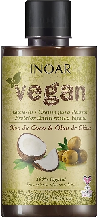 Krem do włosów bez spłukiwania - Inoar Vegan Leave-In Cream Oleo De Coco & Oleo de Oliva — Zdjęcie N1
