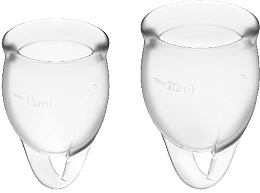 Zestaw kubeczków menstruacyjnych - Satisfyer Feel Confident Menstrual Cups Transparent — Zdjęcie N1