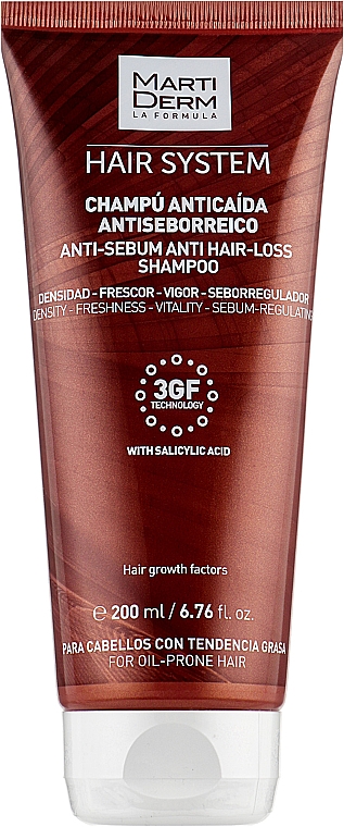 Szampon przeciw wypadaniu włosów Przeciwłojotokowy - Martiderm Hair System Anti-sebum Anti Hair-loss Shampoo — Zdjęcie N1