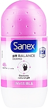 Dezodorant w kulce - Sanex Dermo pH Balance Invisible Deodorant Roll On — Zdjęcie N1