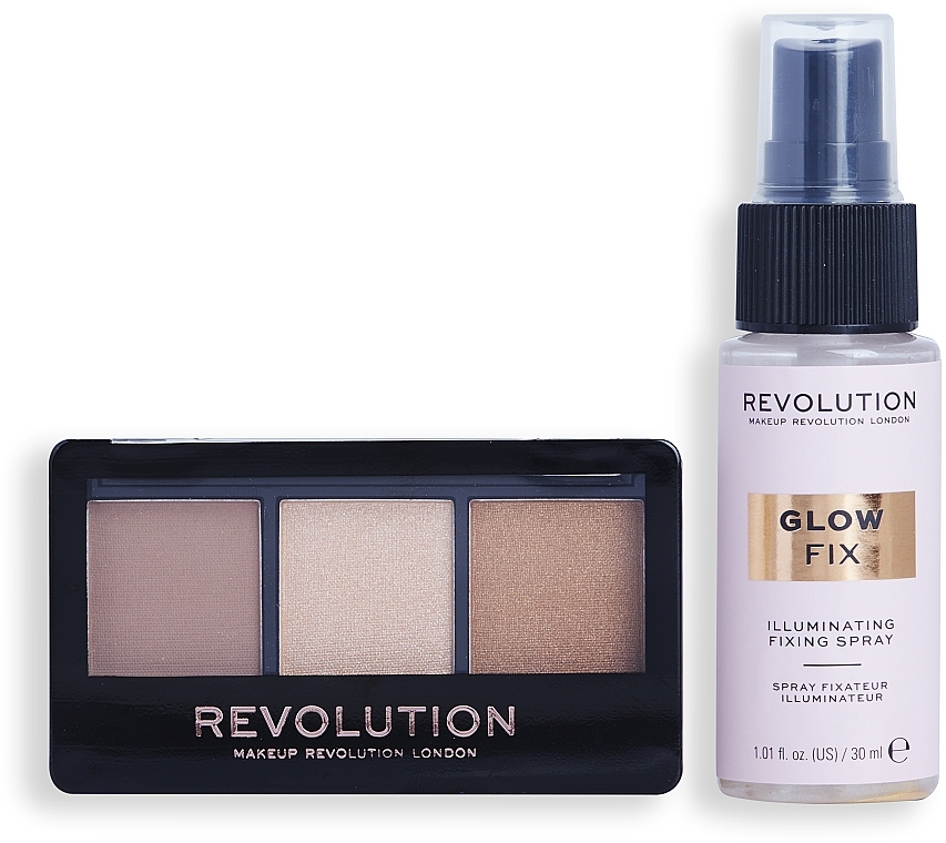 Zestaw, 2 produkty - Makeup Revolution Mini Contour & Glow Gift Set — Zdjęcie N3