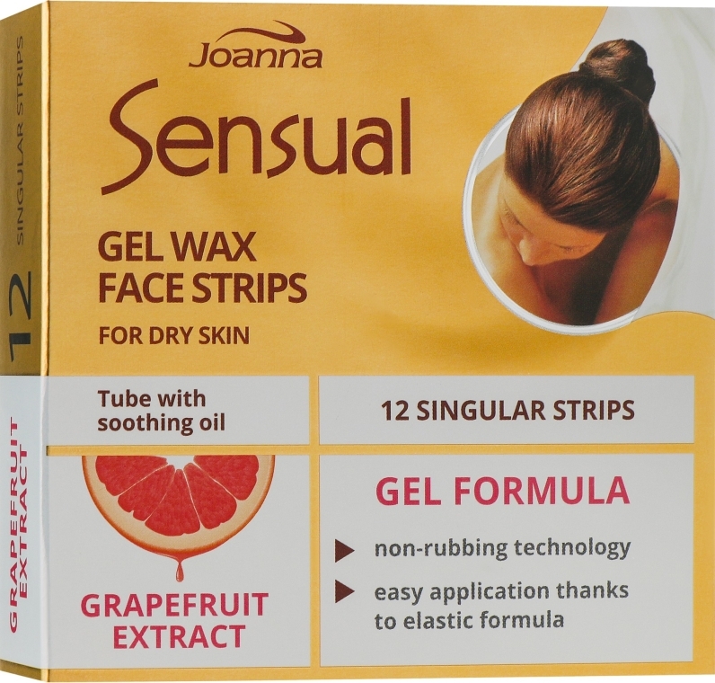 Plastry z woskiem do depilacji twarzy z ekstraktem z grejpfruta - Joanna Sensual Gel Wax Face Strips — Zdjęcie N2