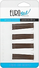 Wsuwki do włosów 50 mm, 24 sztuki, 04484/69, brązowe - Eurostil — Zdjęcie N1