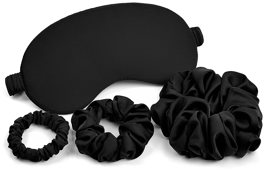 Zestaw upominkowy, czarny Sensual - MAKEUP Gift Set Black Sleep Mask, Scrunchies