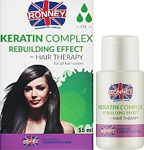 Wygładzająca odżywka do włosów z keratyną - Ronney Professional Keratin Complex Rebuilding Effect Hair Therapy — Zdjęcie N2