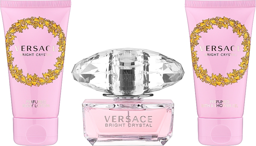 Versace Bright Crystal - Zestaw (edt/50 ml + b/lot/50 ml + sh/żel/50 ml) — Zdjęcie N2