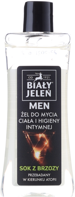 Hipoalergiczny żel 2 w 1 do mycia ciała i higieny intymnej dla mężczyzn Sok z brzozy - Biały Jeleń Man — Zdjęcie N1