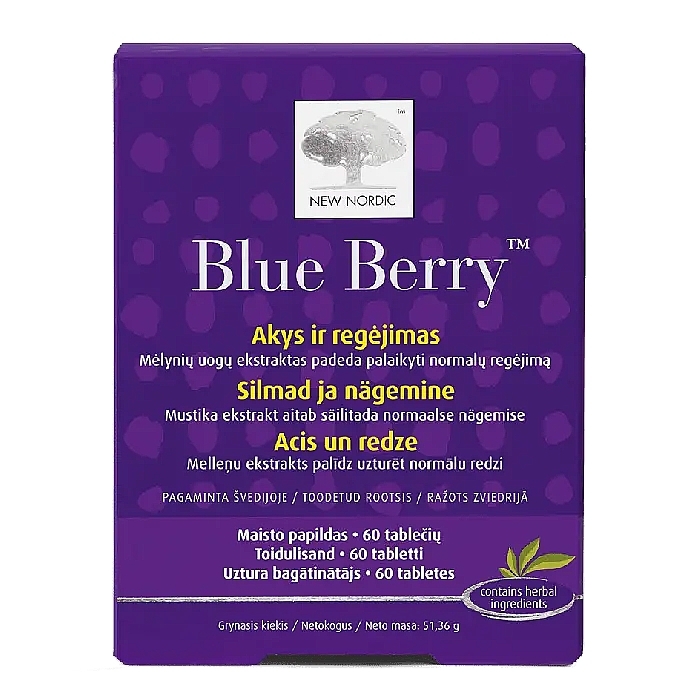 Suplement diety na narządy wzroku - New Nordic Blue Berry  — Zdjęcie N1