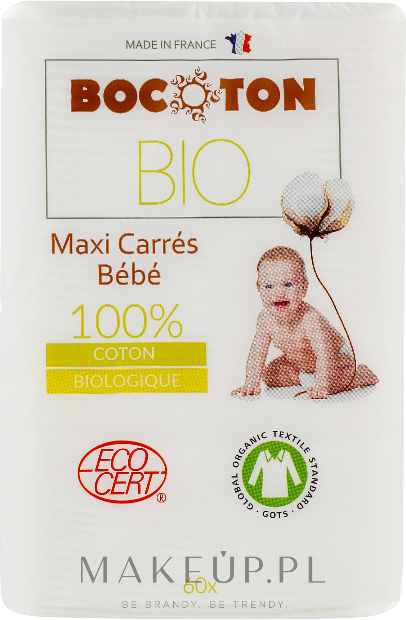 Płatki kosmetyczne dla dzieci, prostokątne - Bocoton Maxi Baby — Zdjęcie 60 szt.