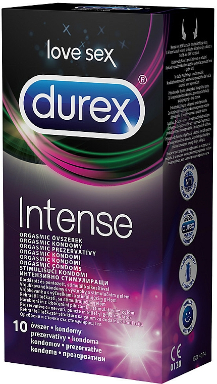 Prezerwatywy prążkowane, 10 szt. - Durex Intense Orgasmic — Zdjęcie N2