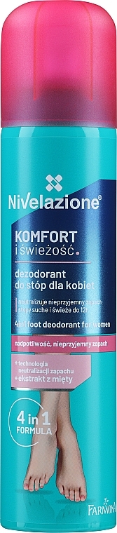 Dezodorant do stóp 4 w 1 Komfort i świeżość - Farmona Nivelazione — Zdjęcie N1