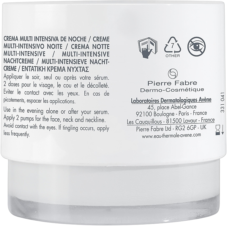 Multiintensywny krem do twarzy na noc - Avene Hyaluron Activ B3 Multi-Intensive Night Cream — Zdjęcie N2