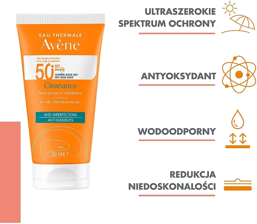 Krem przeciwsłoneczny do skóry problematycznej - Avene Solaires Cleanance Sun Care SPF 50+ — Zdjęcie N5