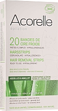Kup Certyfikowane organiczne plastry z zimnym woskiem do depilacji pach i okolic bikini, 20 szt. - Acorelle Hair Removal Strips