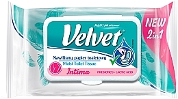 Nawilżany papier toaletowy do higieny intymnej 2 w 1 - Velvet Moist Toilet Tissue Intima — Zdjęcie N1