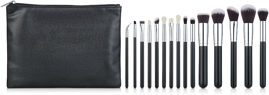 Zestaw pędzli do makijażu, 15 szt., w kosmetyczce - Aise Line Makeup Brush Set — Zdjęcie N1