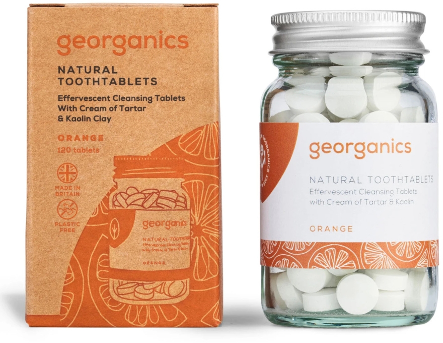 Naturalne tabletki do mycia zębów Pomarańcza - Georganics Natural Toothtablets Orange — Zdjęcie N1