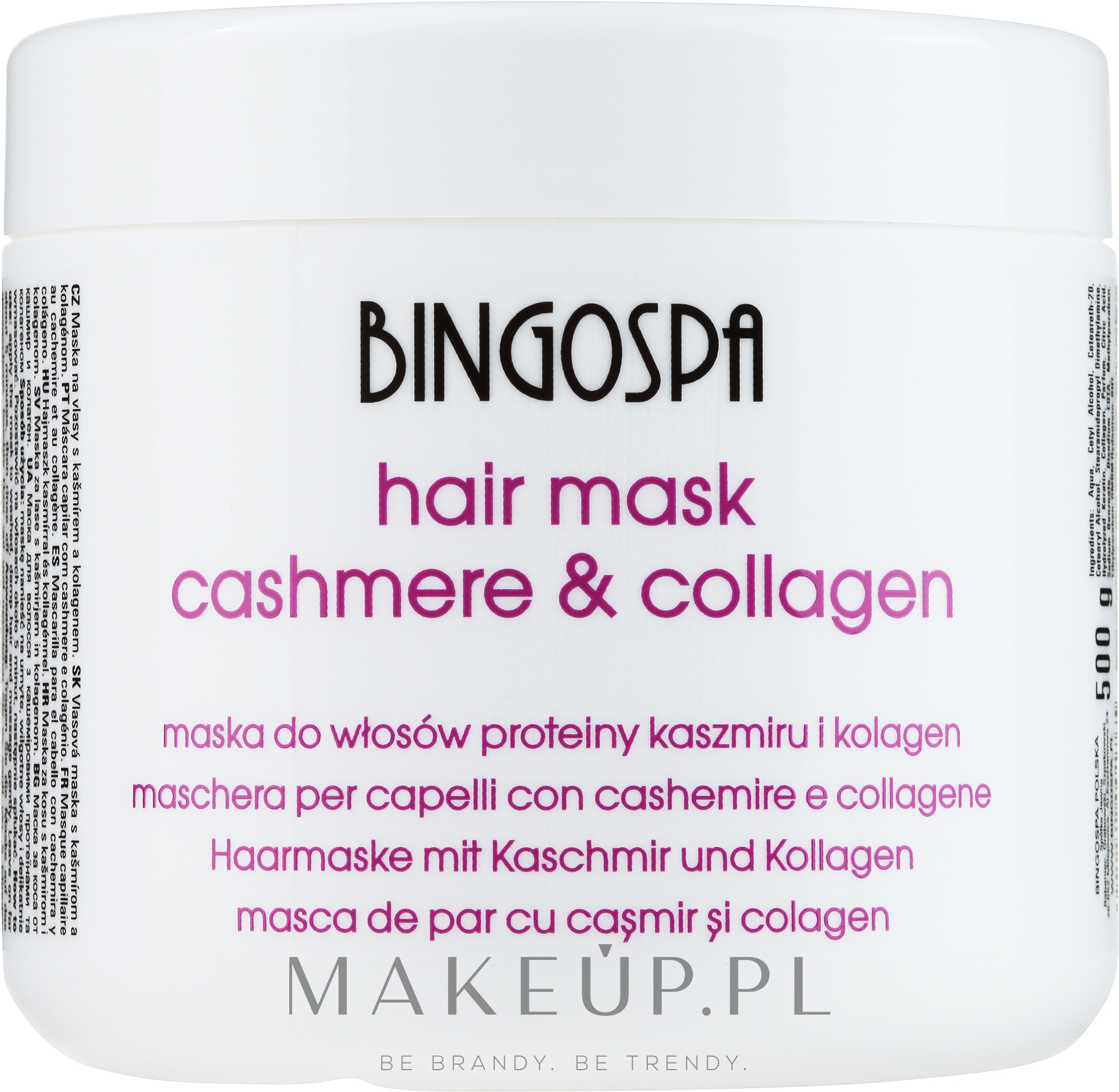 Maska do włosów z proteinami kaszmiru i kolagenem - BingoSpa Hair Mask Cashmere And Collagen — Zdjęcie 500 g