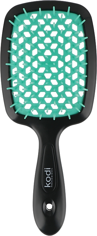 Szczotka do włosów, czarna z turkusowymi zębami - Kodi Professional Soft Touch Hairbrush — Zdjęcie N1