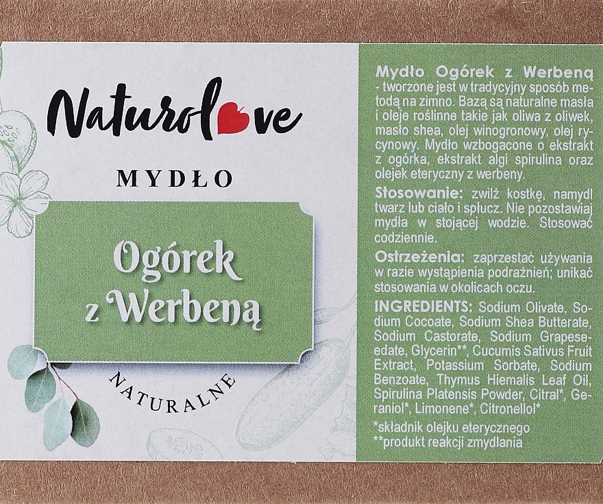 Naturalne mydło z ogórkiem - Naturolove Natural Soap — Zdjęcie N3