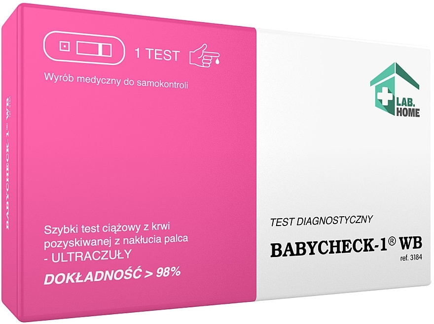 Test ciążowy z krwi - Lab.Home Babycheck-1 WB — Zdjęcie N1