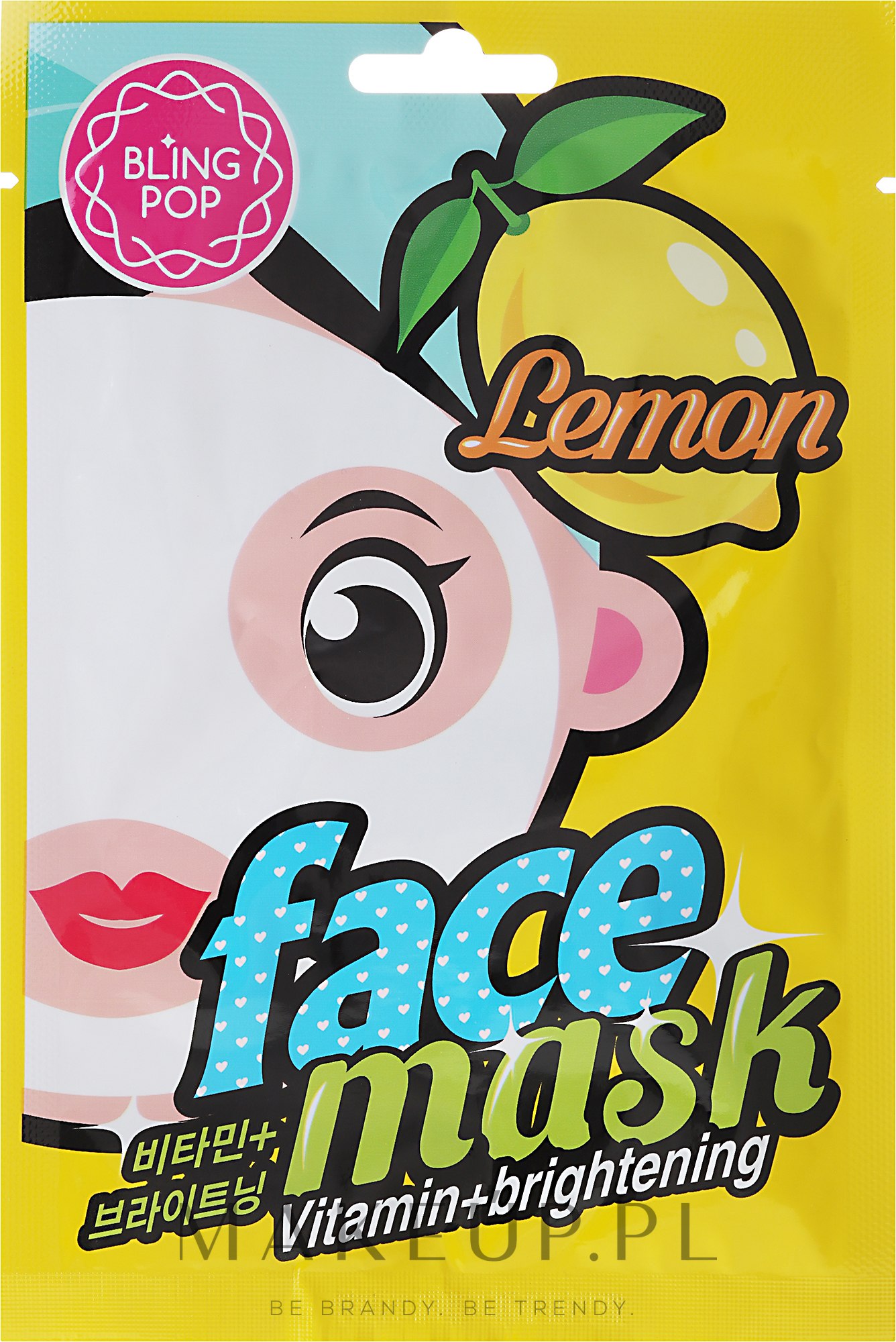 Odżywiająca i rozświetlająca maska do twarzy w płachcie z ekstraktem z cytryny - Bling Pop Lemon Vitamin & Brightening Face Mask — фото 20 ml