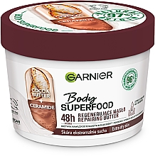 Masło do ciała dla wyjątkowo suchej skóry - Garnier Body SuperFood Cocoa & Ceramide Repairing Butter — Zdjęcie N3