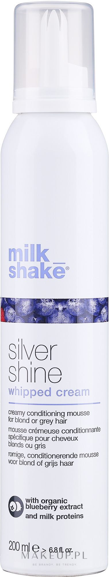 Kremowa odżywka w piance do włosów blond i siwych - Milk Shake Silver Shine Whipped Cream — Zdjęcie 200 ml