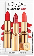 Zestaw - L'Oreal Paris Color Riche Trio Shades Of Red (lipstick/3x4.5ml) — Zdjęcie N1