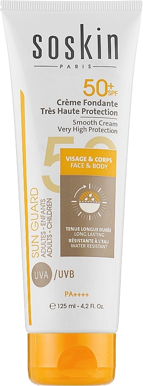 Krem przeciwsłoneczny do twarzy i ciała SPF 50+ - Soskin Smooth Cream Body & Face Very High Protection SPF50+ — Zdjęcie N1