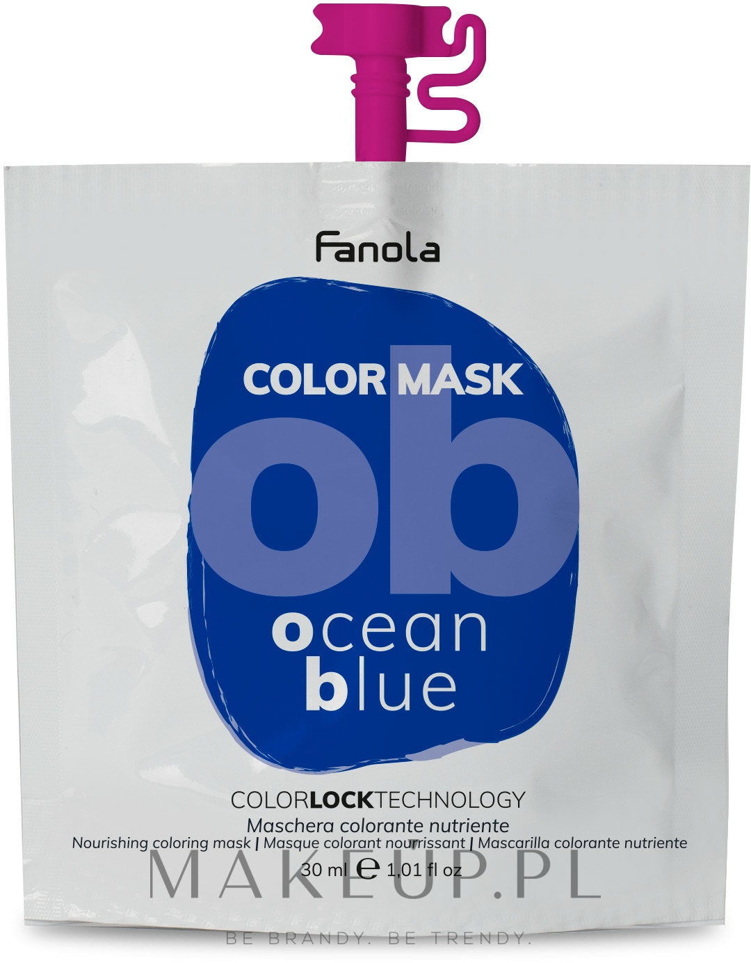 Koloryzująca maska do włosów, 30 ml - Fanola Color Mask — Zdjęcie Blue