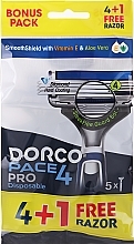 Kup Jednorazowe maszynki do golenia z 4 ostrzami , 5 szt. - Dorco Pace 4 PRO