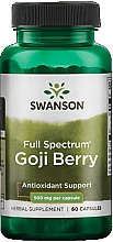 Suplement diety Jagody Goji, 500 mg - Swanson Full Spectrum Goji Berry Wolfberry — Zdjęcie N1