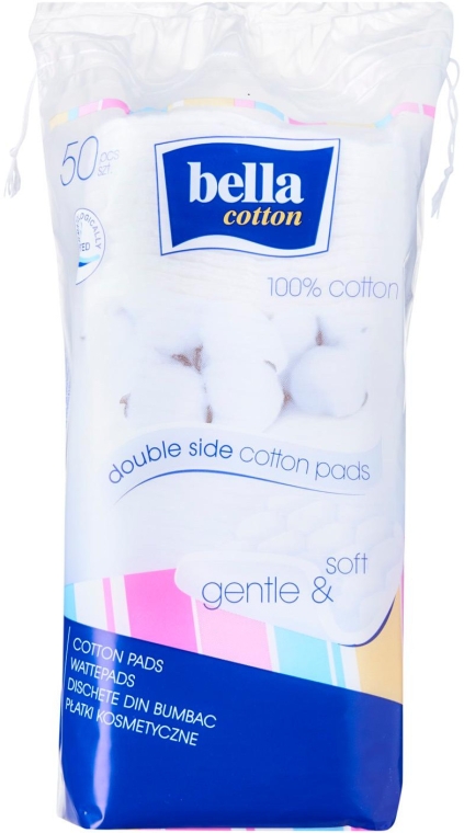 Płatki kosmetyczne, 50 szt. - Bella Gentle&Soft Cotton Pads